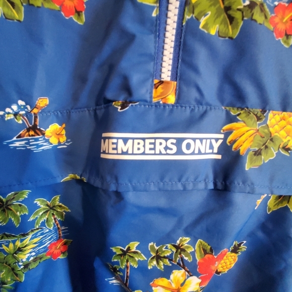 Members Only Vibrant Blue Floral Jacket. Sz Small. Tropical. Long Sleeve. - Picture 2 of 8